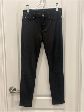 7 For All Mankind Black Faux Stingray Jeans